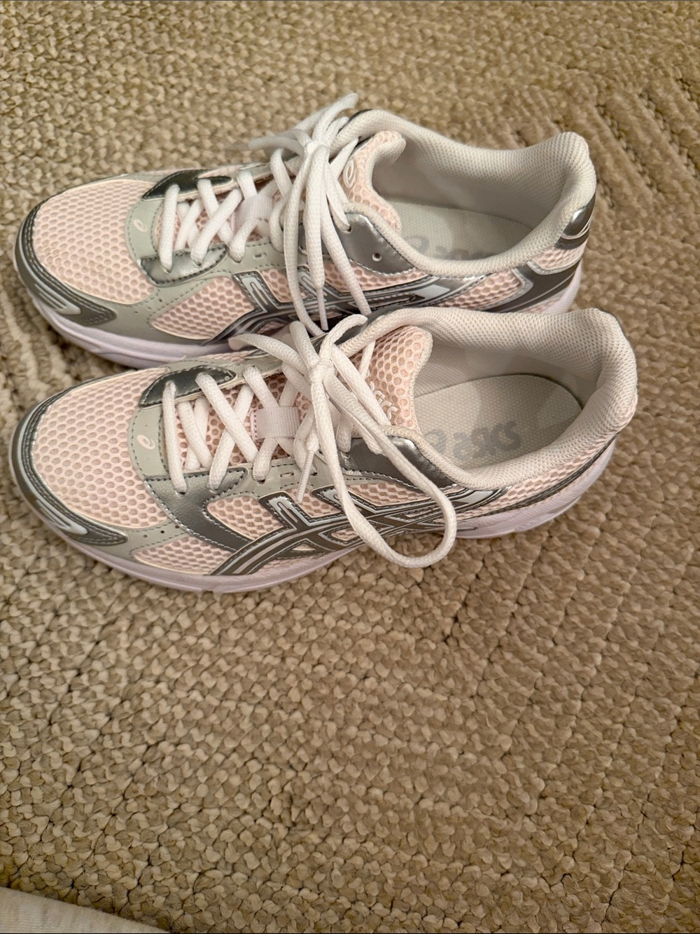 ASICS Women's Light Pink and Silver Athletic Sneakers